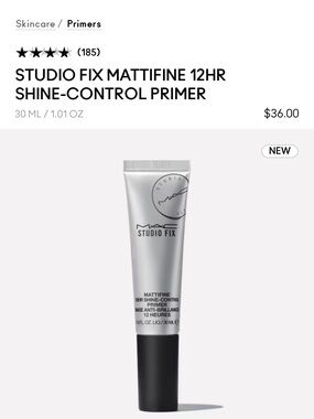 NEW IN BOX - MAC Cosmetics Studio Fix Mattifine Primer - Silver & Black